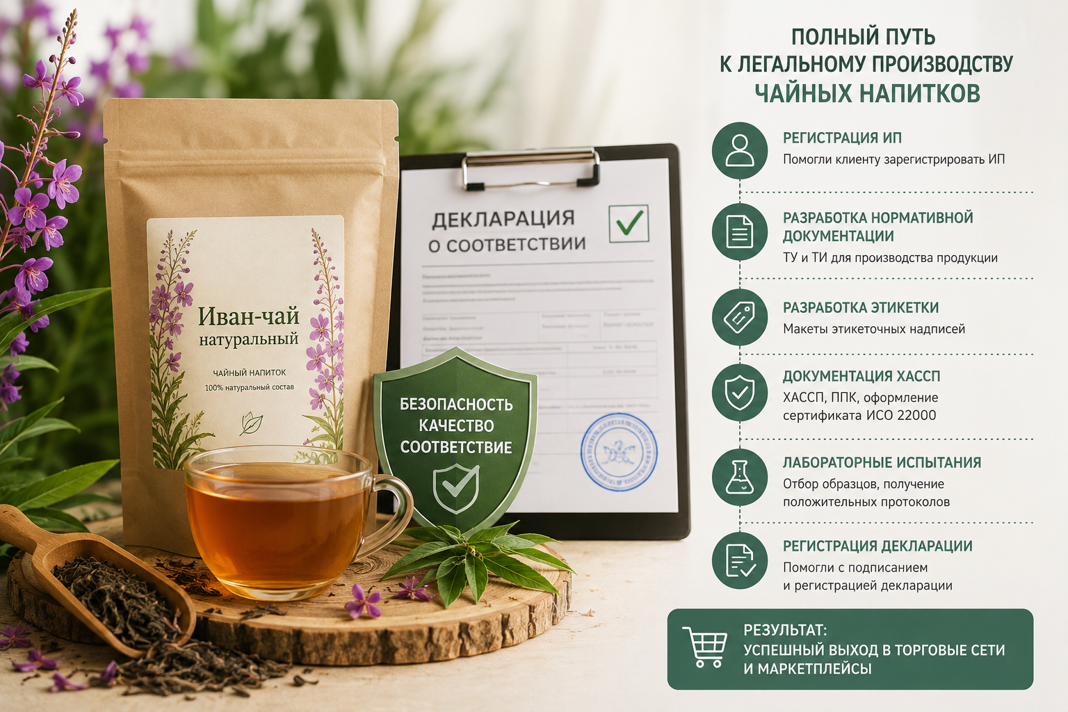 оформление документов для производства чайных напитков